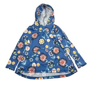 Tea Collectiom Blue Floral Hooded Shirt